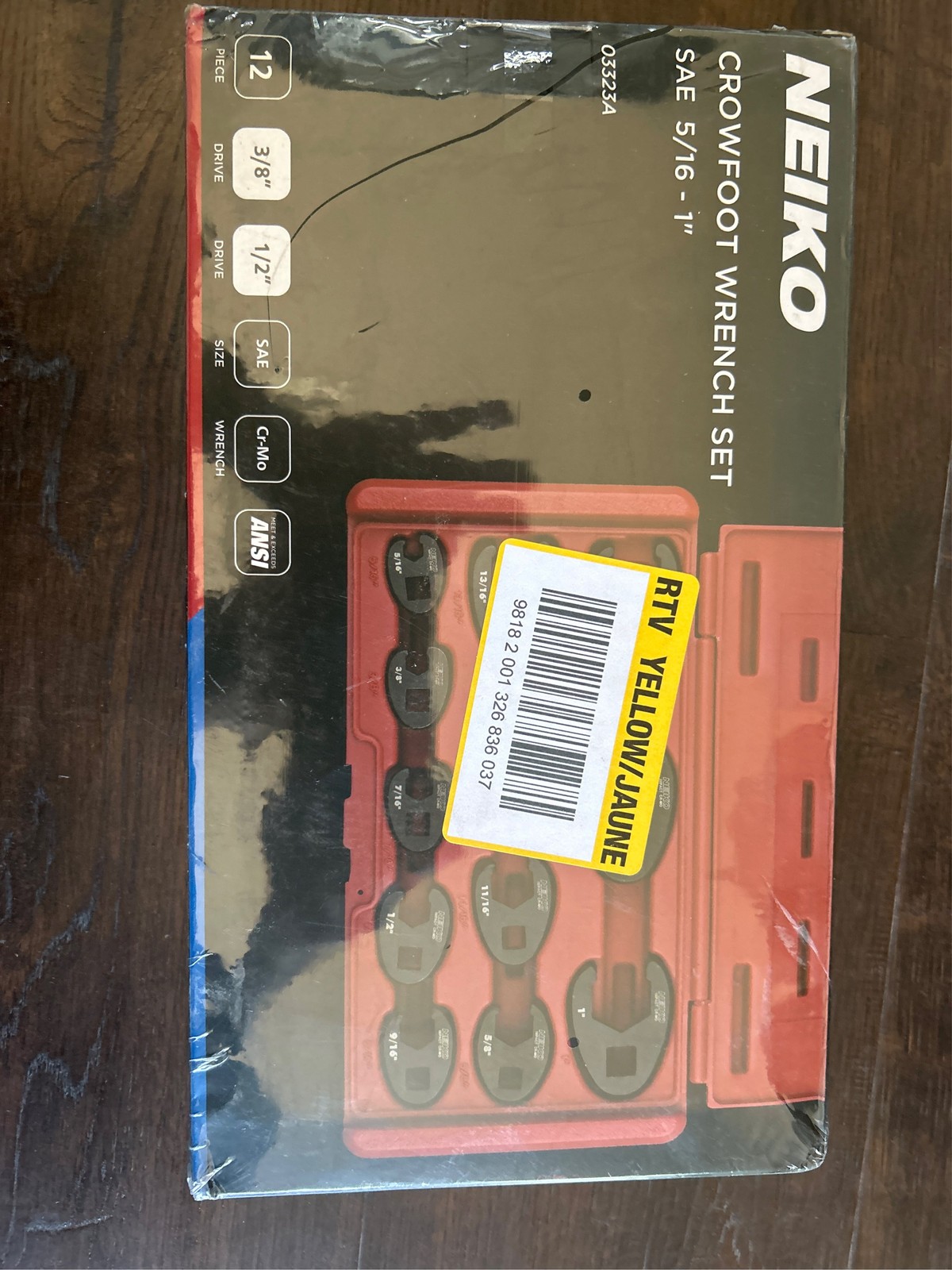 NEIKO 1/2 in. and 3/8 in. Drive Crowfoot Wrench Set, 12 Piece, SAE 5/16 in. to 1