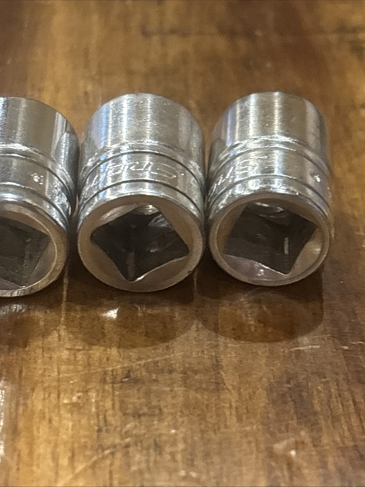Snap-On Tools 1/2” Shallow Sockets 5pc 3/8” Drive 12 point F161 USA SAE
