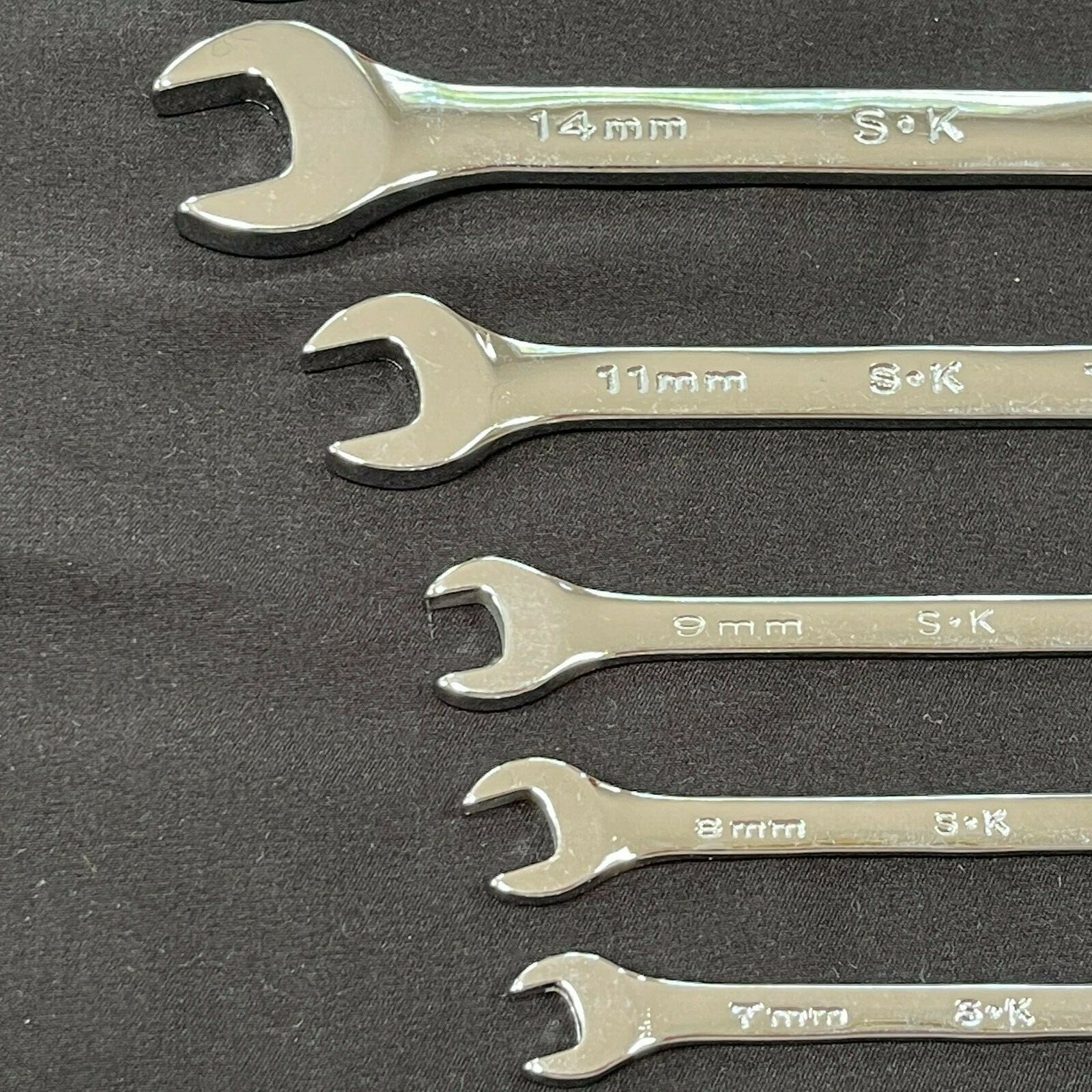 SK Hand Tool 8pc 12 Point Metric Combination Wrench Set 7mm – 19mm New Old Stock