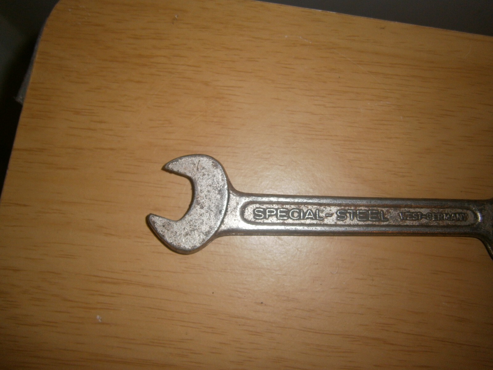Vintage silver tone spanner. 11/16 & 19/32 ends.(E6c)