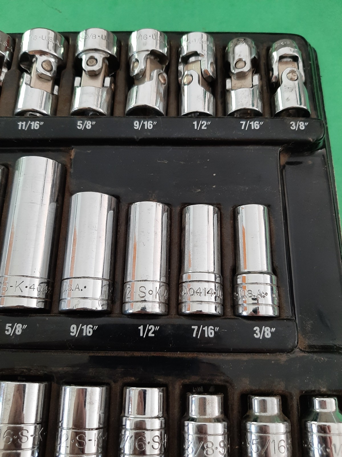 S-K SK Tools USA 3/8” Drive Deep Shallow SAE 27pc. Socket Super Set 6pt Point