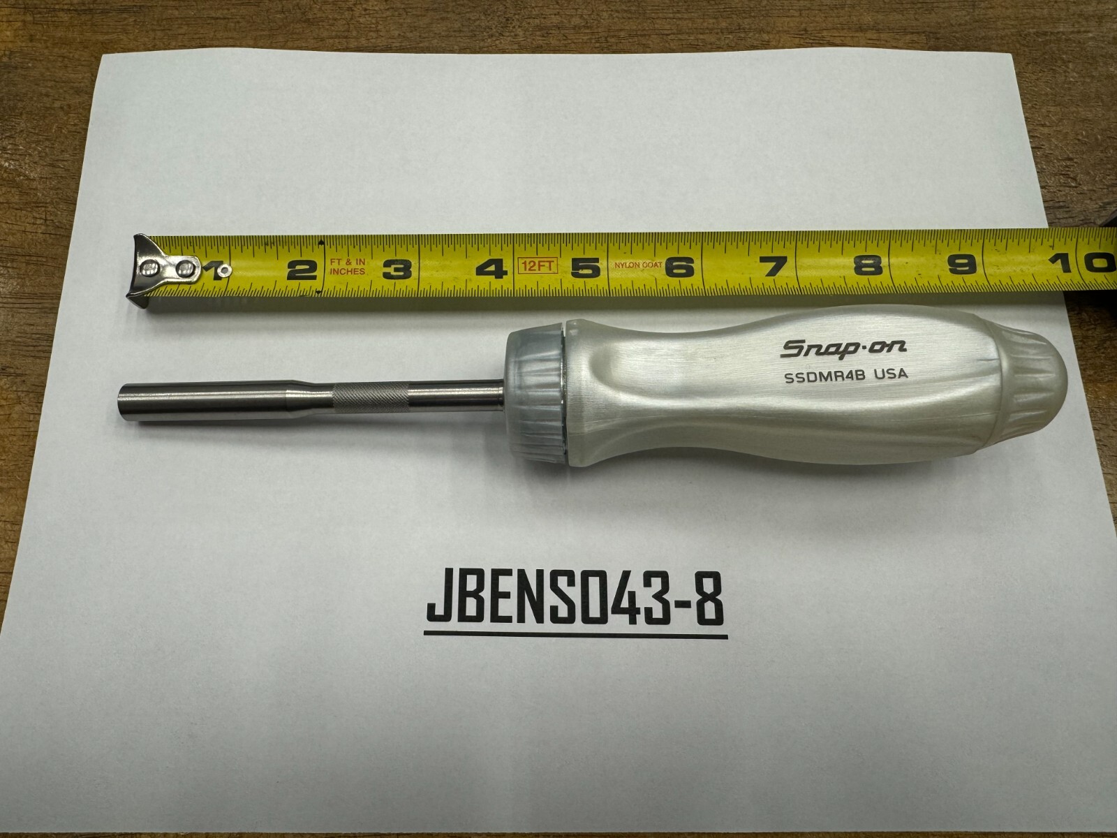 Snap-on Tools NEW PEARL WHITE Hard Grip Ratcheting Screwdriver No Bits SSDMR4BPW