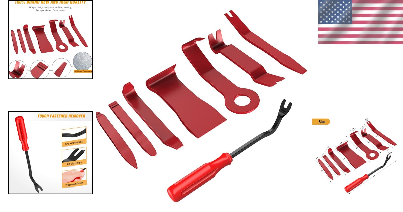 8-Piece Car Trim Tools – Ergonomic and Eco-Friendly Fastener Remover