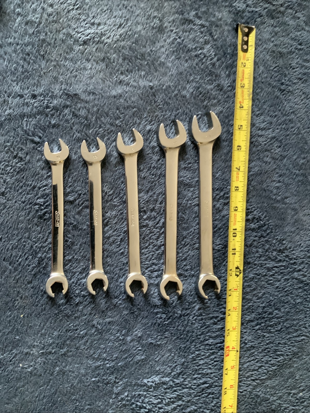 Snap On 5pc Flare Nut End/ Open End Wrench Set….metric, 12, 13, 15, 17, 19……aaa