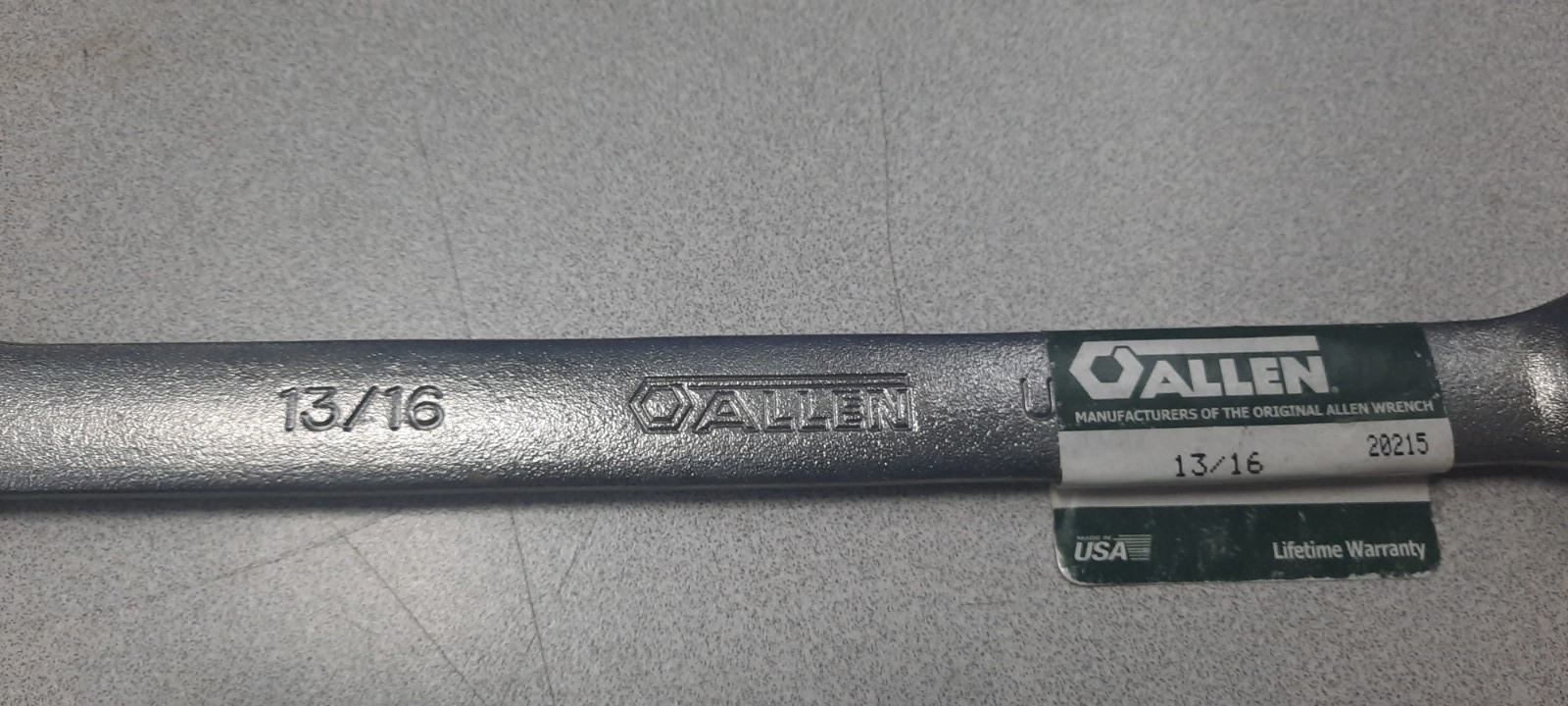 Allen 13/16 in Combination Wrench 12-Point 20215 MADE in USA NEW/OLD STOCK