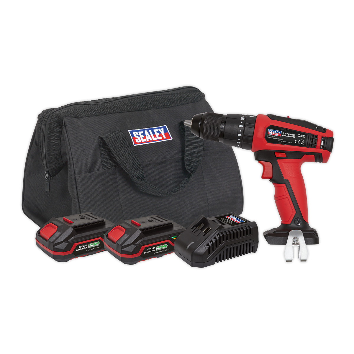 Sealey CP20VDDKIT Hammer Drill/Driver Kit 13mm 20V – 2 Batteries