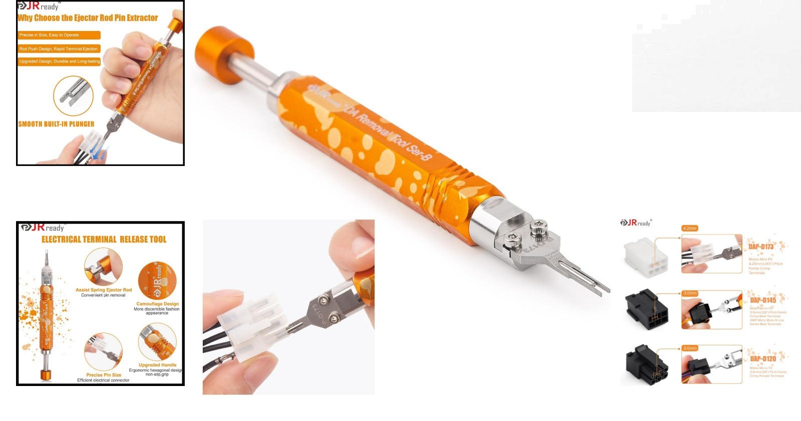 Precision Alloy Steel Molex Mini-Fit Jr Extractor Tool with Ergonomic Handle