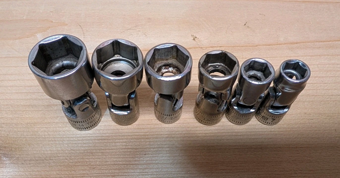 Snap-on 6 Piece 1/4″ Drive 6-Point Metric Swivel Universal Socket Set – USA