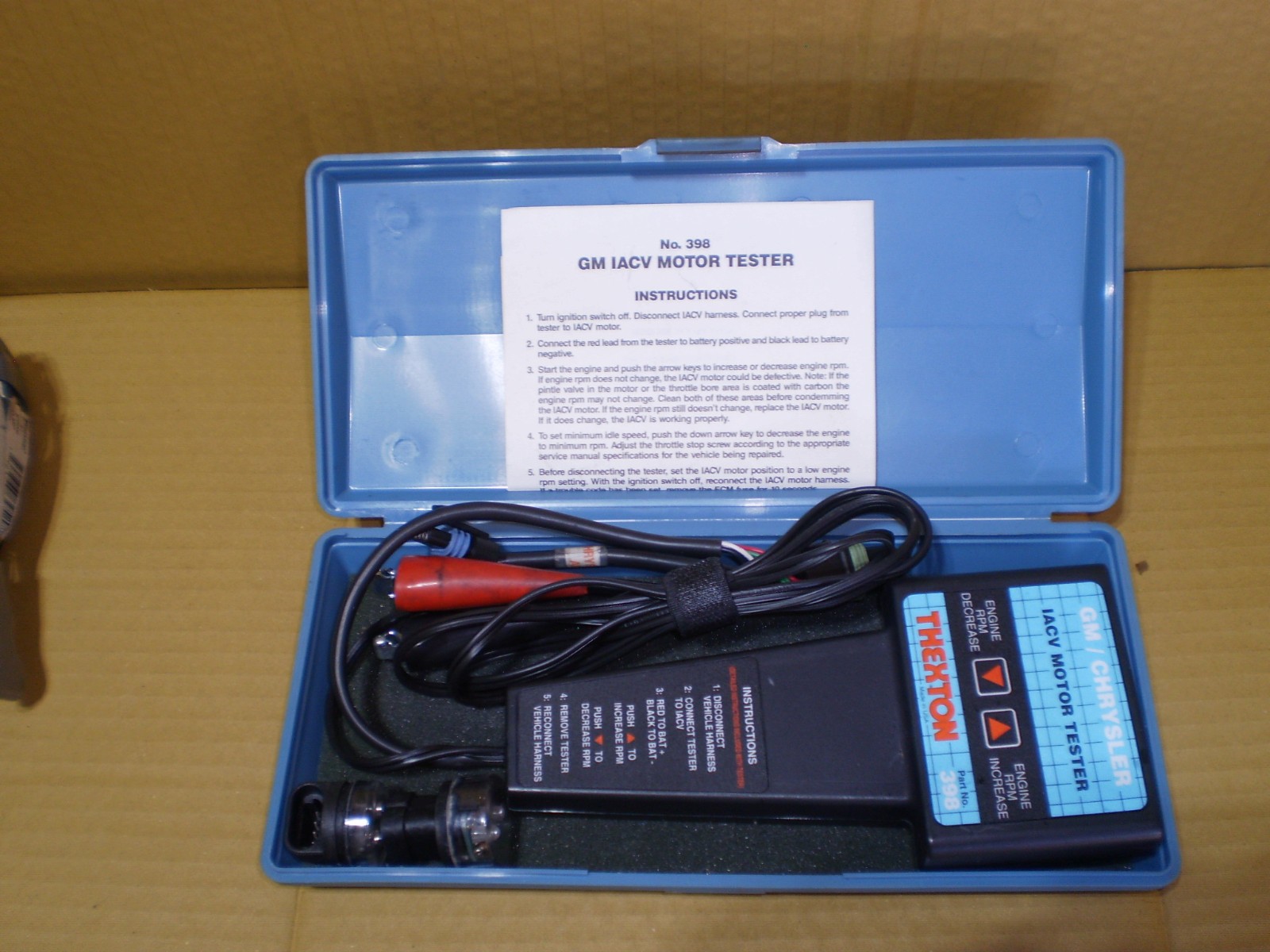 THEXTON #398 IACV MOTOR TESTER GM/CHRYSLER TOOL & NOID LIGHT ECM OUTPUT TESTERS