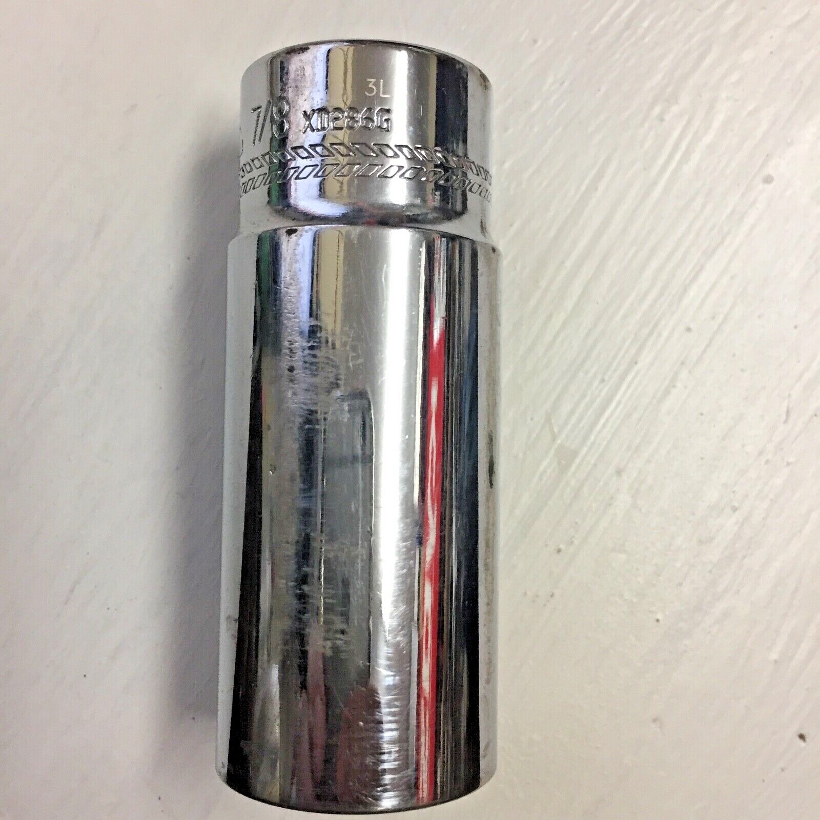 Mac Tools XD286G 7/8″SAE 3/8″dr Deep Chrome 6pt Socket Good Condition (bag)