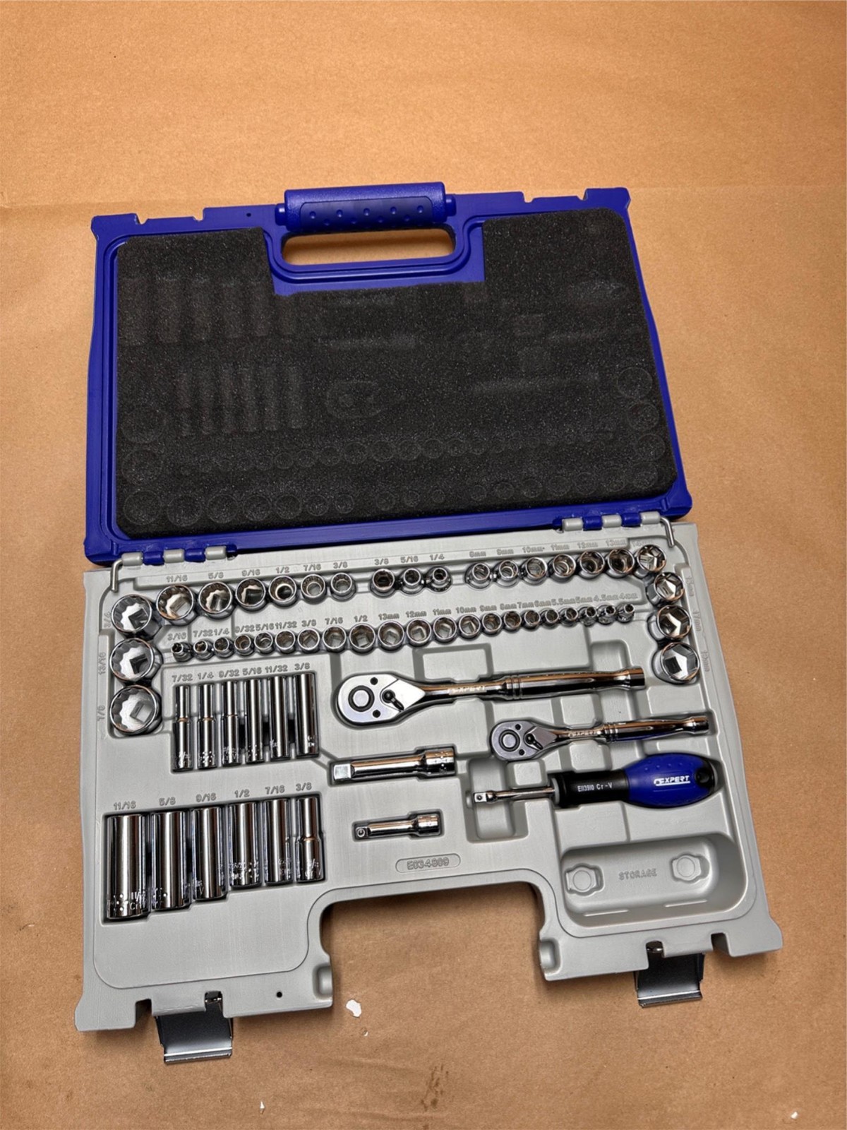 NEW Expert by Mac Tools E034809-US 60pc 1/4″ & 3/4″ Drive Socket Set SAE Metric