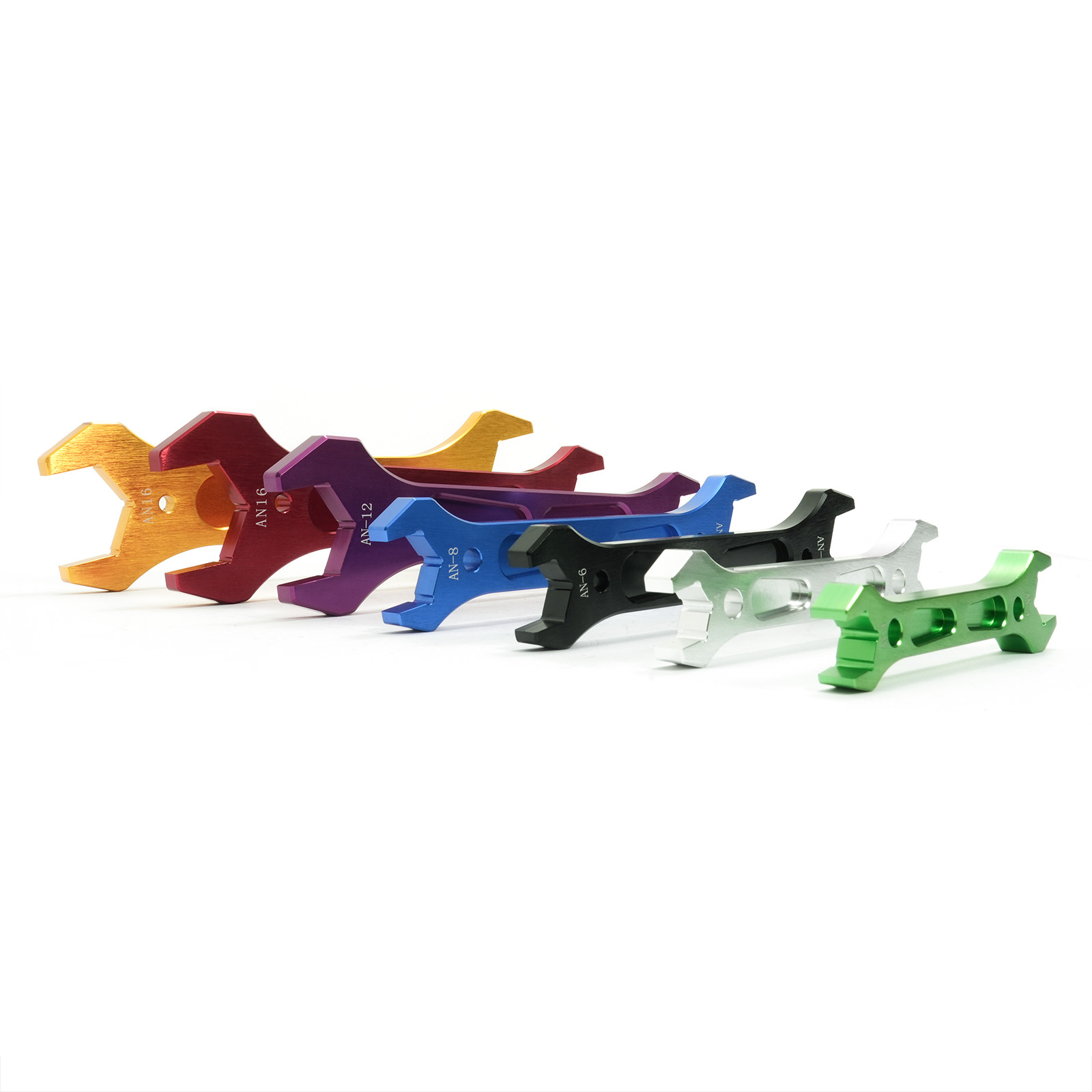 Anodized Aluminum 7 PCS Double Hose Ended AN Wrench Spanner Tool Set AN3 to AN20