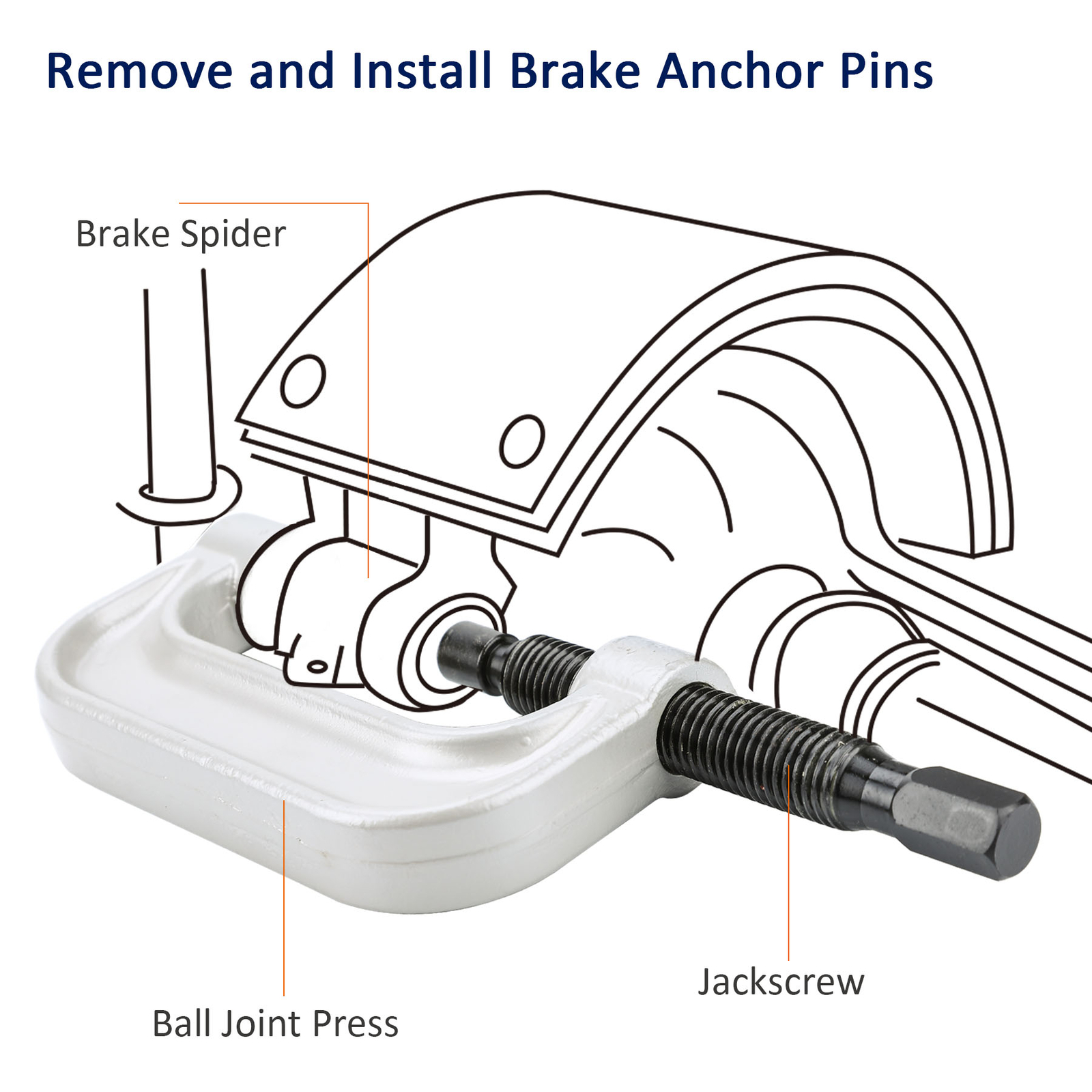 OMT 4 in 1 Ball Joint Press & U Joint Removal Tool Kit w 4-Wheel Drive Adapters