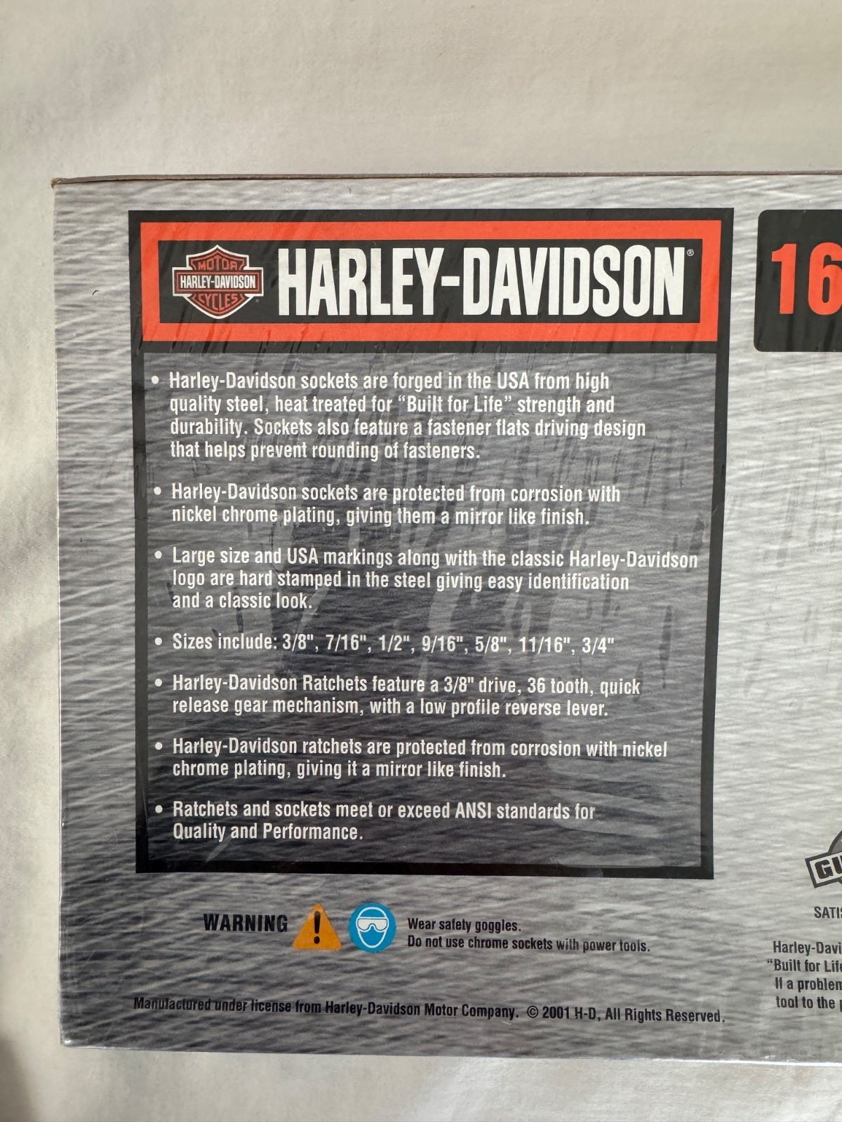 Harley Davidson American Iron, 16-pc Socket Set, *Used Extension*, Item #HDS3816