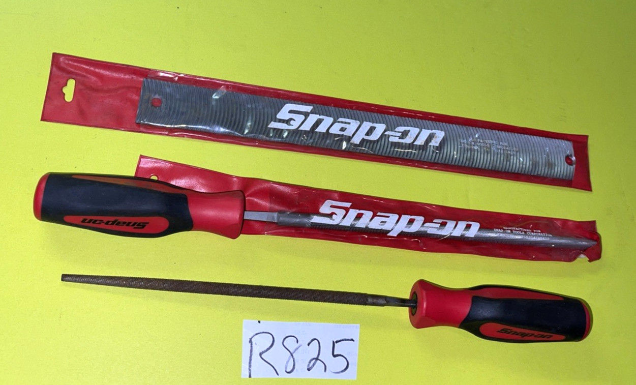 SNAP-ON TOOLS 3 PIECE MIXED FILES SOFT GRIP RED HANDLES