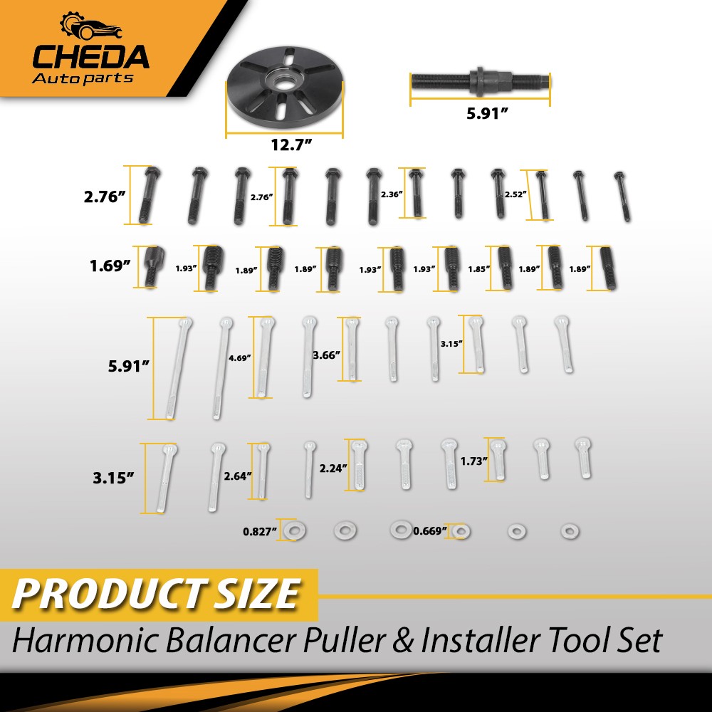 Harmonic Balancer Puller Removal & Installer Tool Set Flywheel Crankshaft Kit