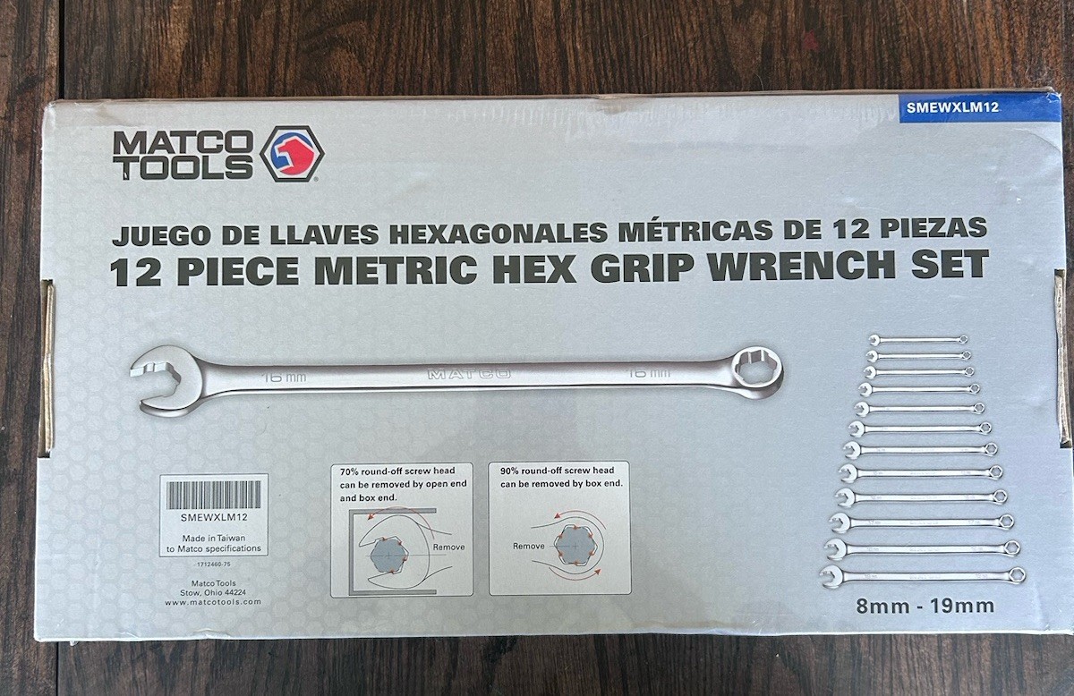 Matco Tools 12 PIECE Metric Hex Grip Wrench Set SMEWXLM12 8MM-19MM New
