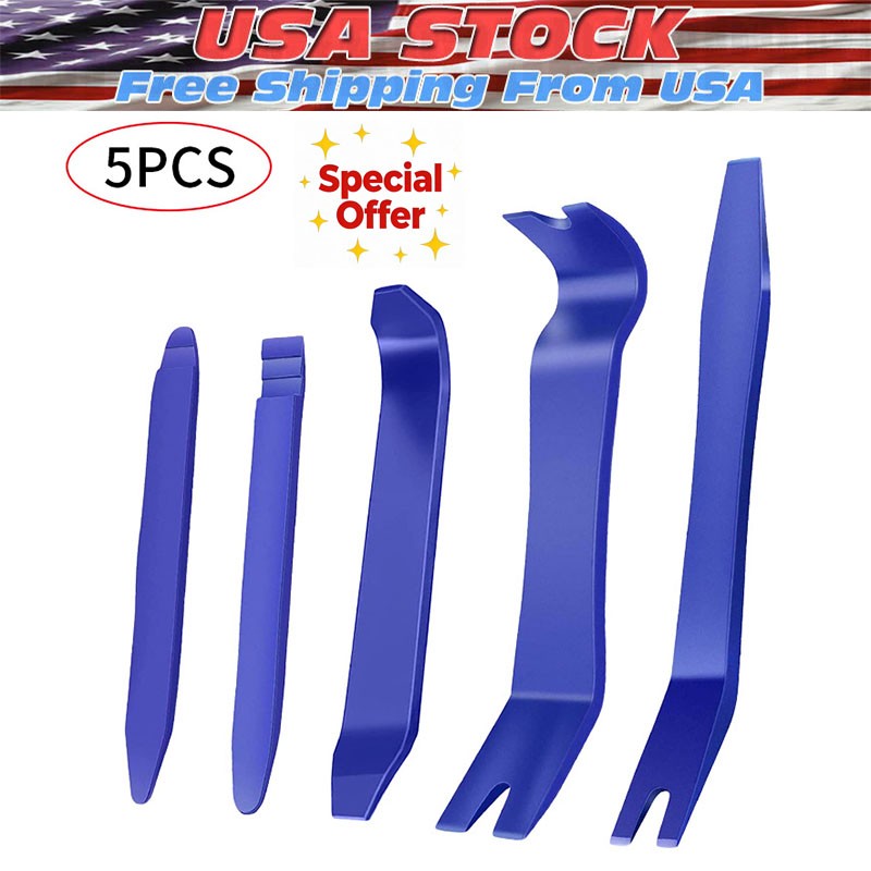 Plastic Trim Removal Pry Tool Set for Car Radio Panel Door Dash Clip Fasteners