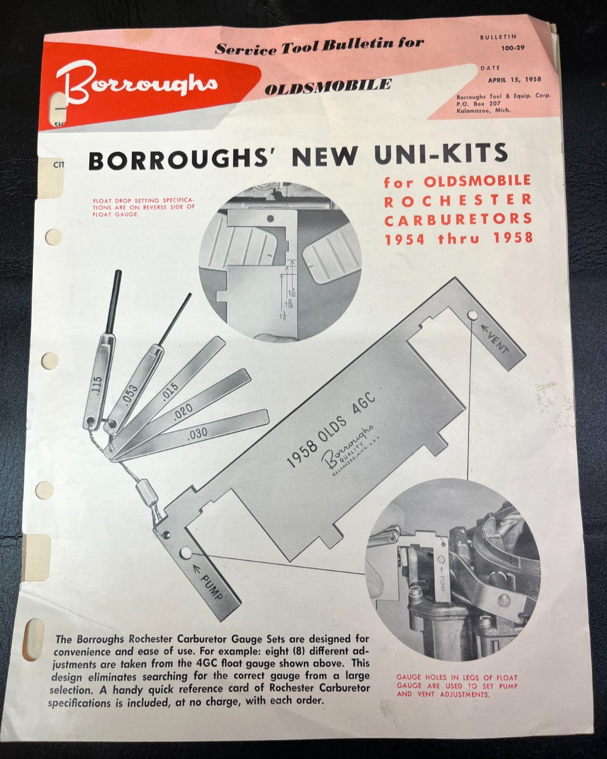 1958 Oldsmobile Kent-Moore Specialty Automotive Tool Kit