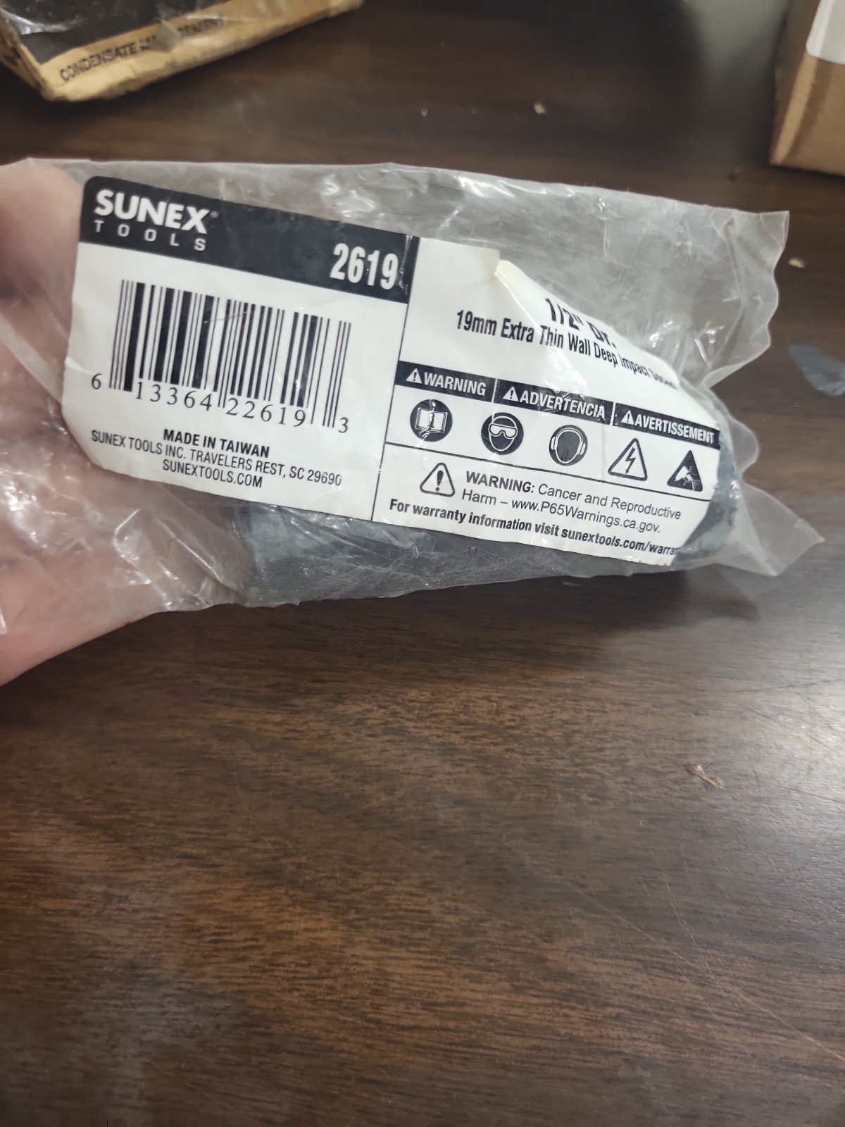 Sunex Tools 1/2″ Dr. 19mm Extra Thin Wall Deep Impact Socket Part #2619