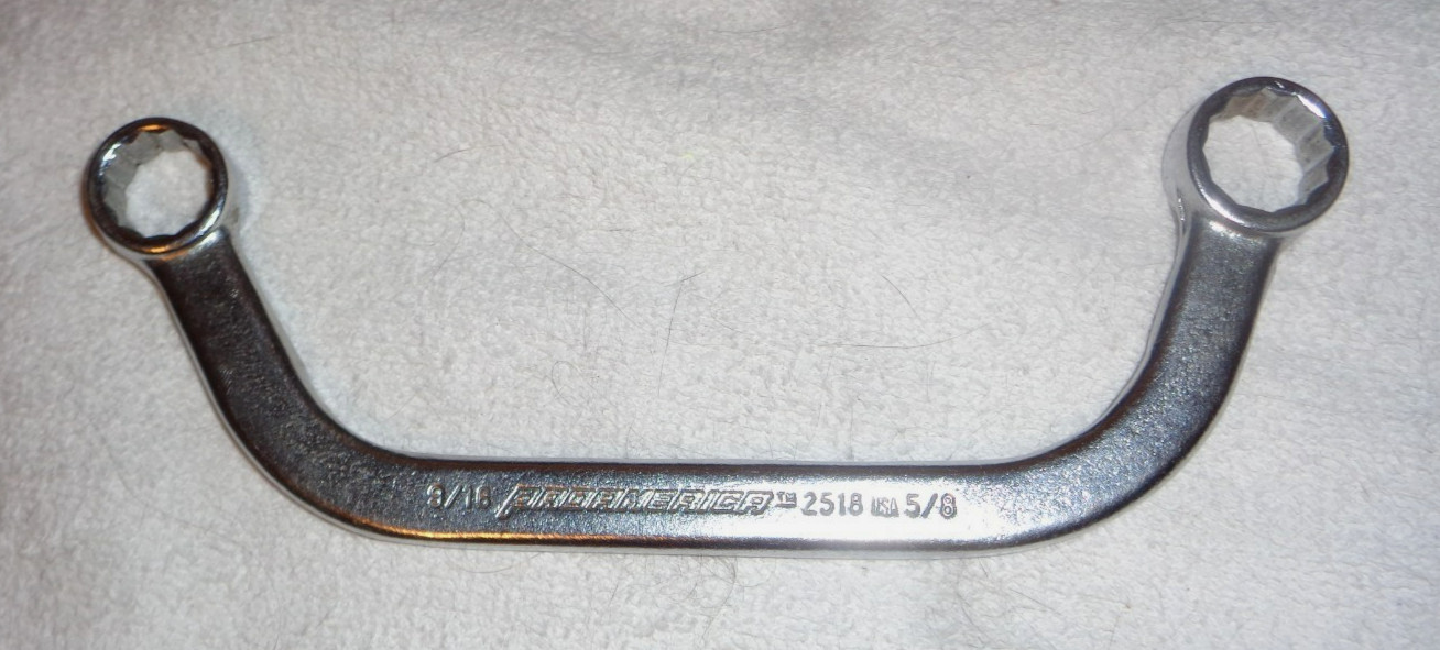 PRO AMERICA 2518 HALF MOON AIRCRAFT WRENCH 5/8×9/16in 12PT USED HALF MOON WRENCH