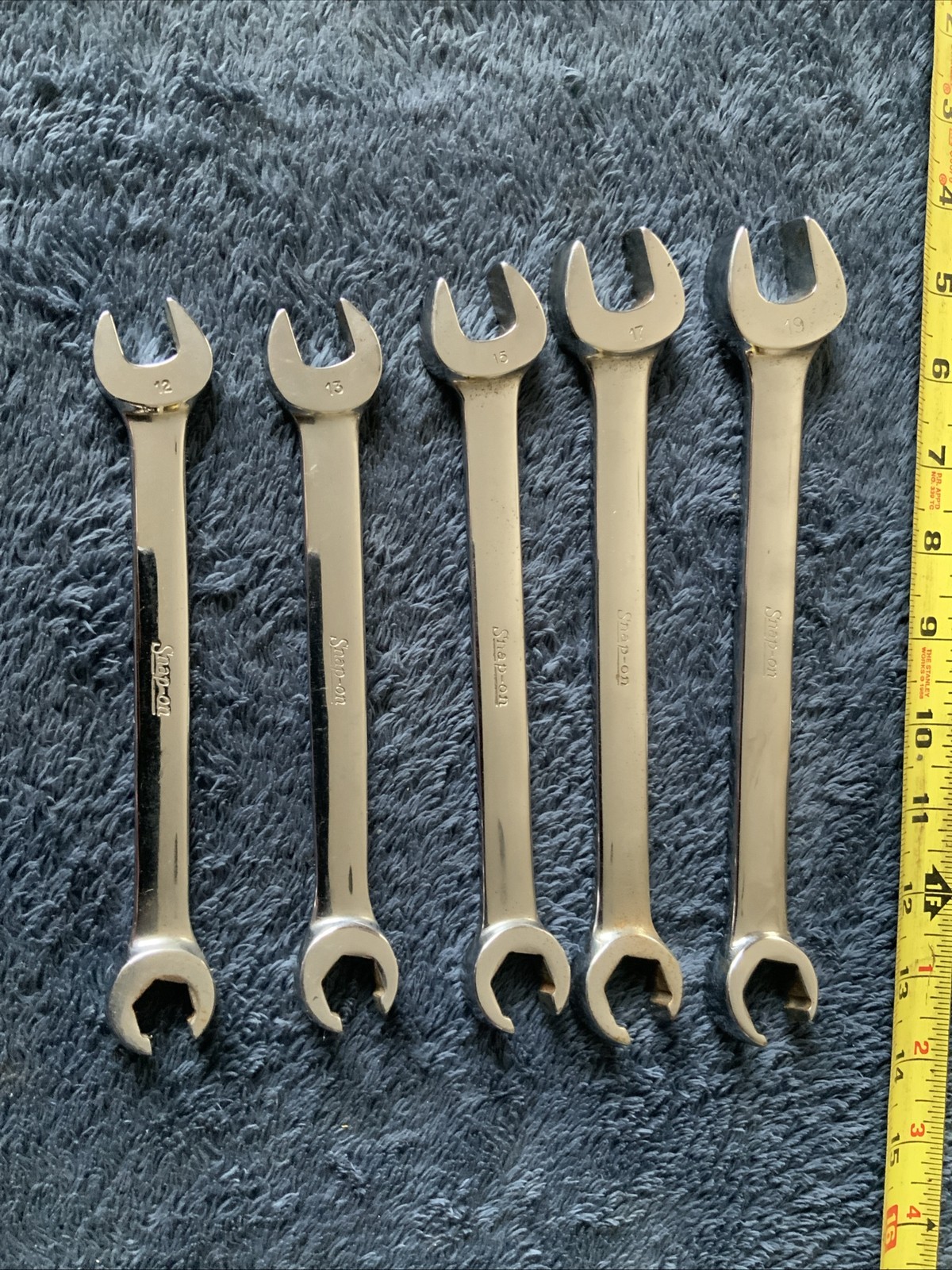 Snap On 5pc Flare Nut End/ Open End Wrench Set….metric, 12, 13, 15, 17, 19……aaa