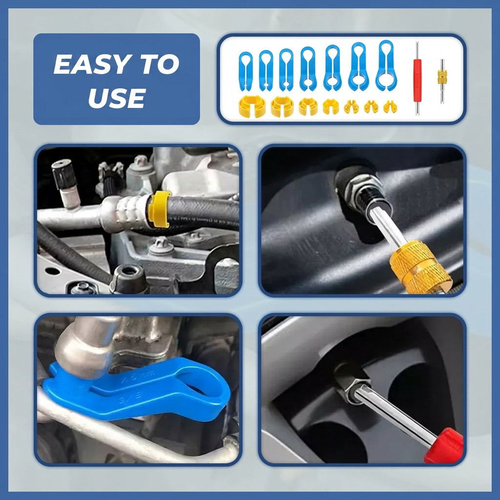 16PCS A/C Fuel Line Quick Disconnect Tool Kit Set 7 Size 1/4-7/8in Removal Tools