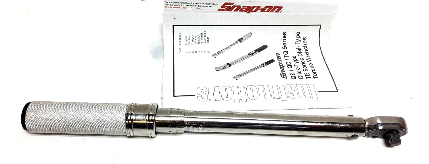 New Snap-on 3/8″ drive Fixed Head 20 – 100 ft lb Torque Wrench QD2R100A 2022 23