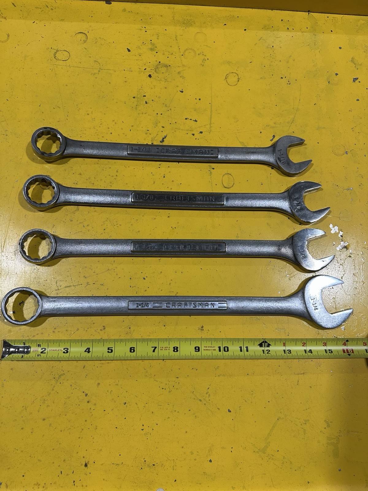 Craftsman USA Jumbo Wrench Lot – 1-1/16, 1-1/8, 1-1/8, 1-1/4