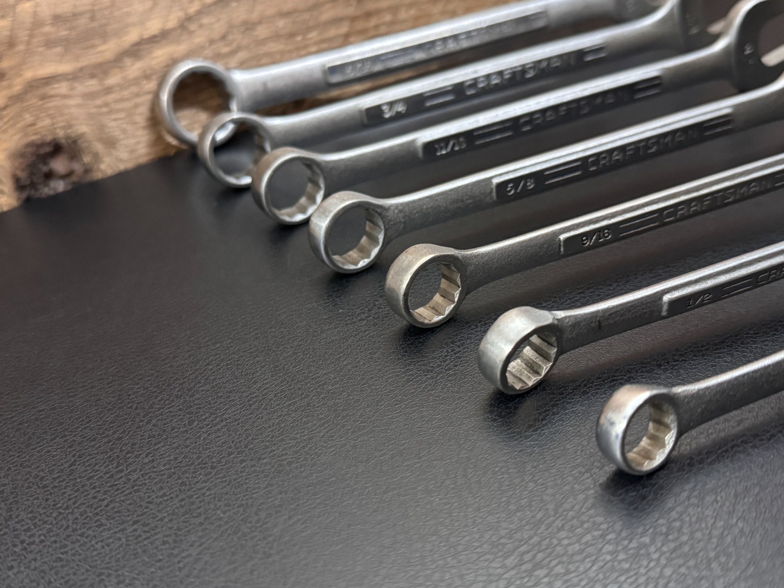 Vintage Craftsman =V= SAE Combination Wrench Set 7/16 to 15/16 7pc Forged in USA