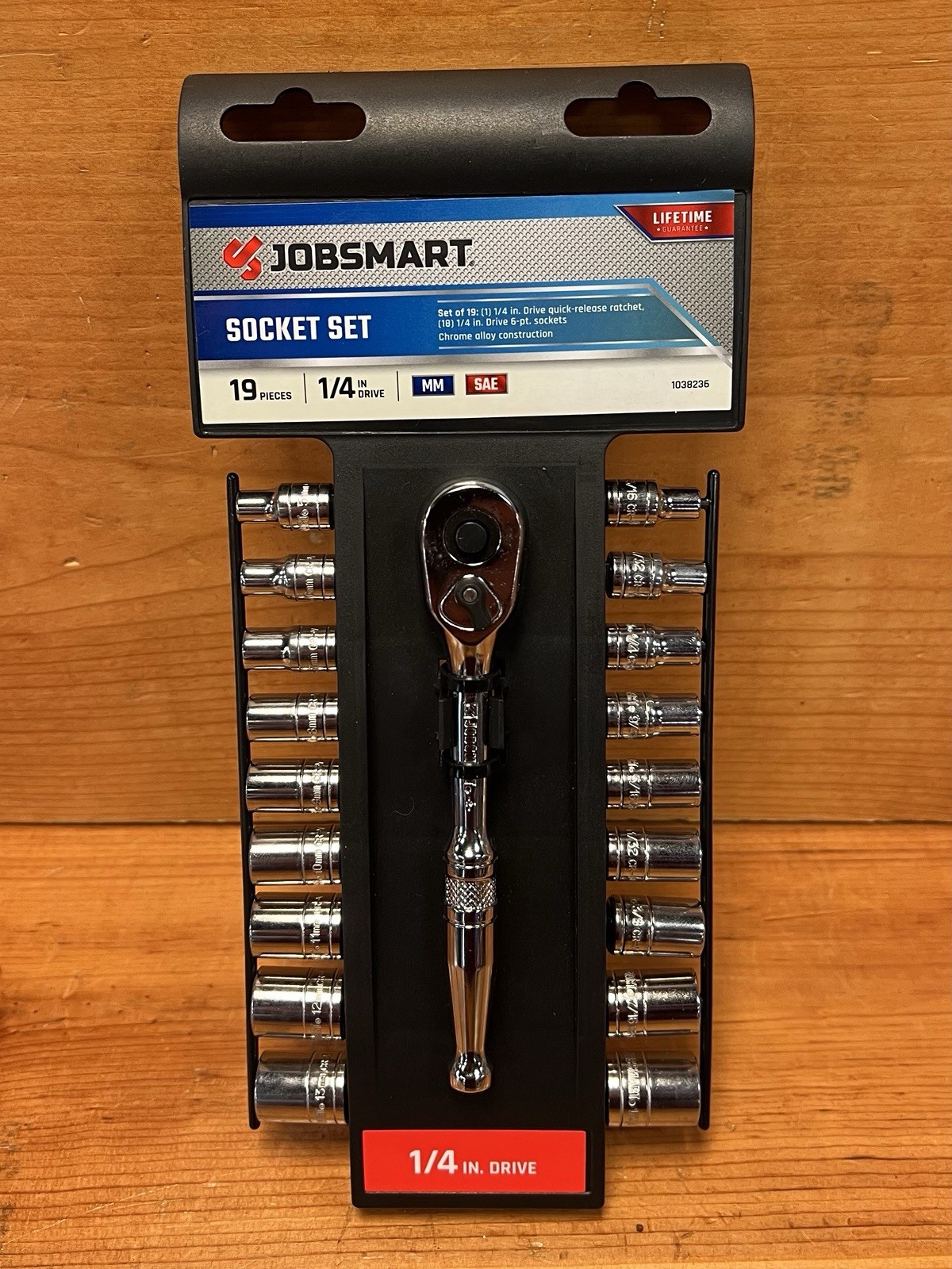 JobSmart 1/4 in. Drive SAE/Metric Socket Set, 19 pc.