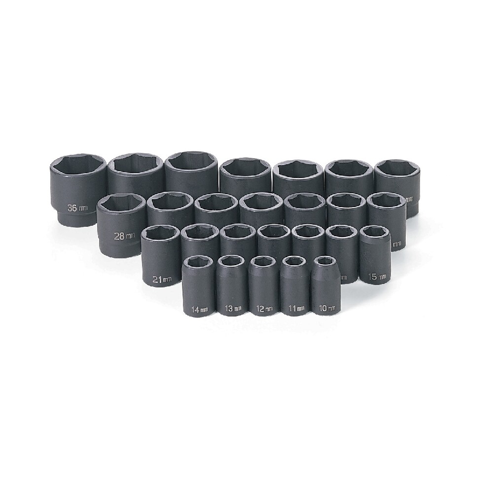 Grey Pneumatic 1326M 26pc 1/2″ dr Metric 6 Point Master Impact Socket Set