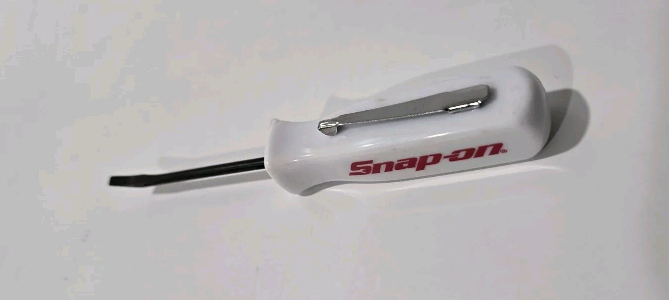 2X White Snap on tools Promo PRY BAR screwdrivers per order pocket Clip NEW+GIFT