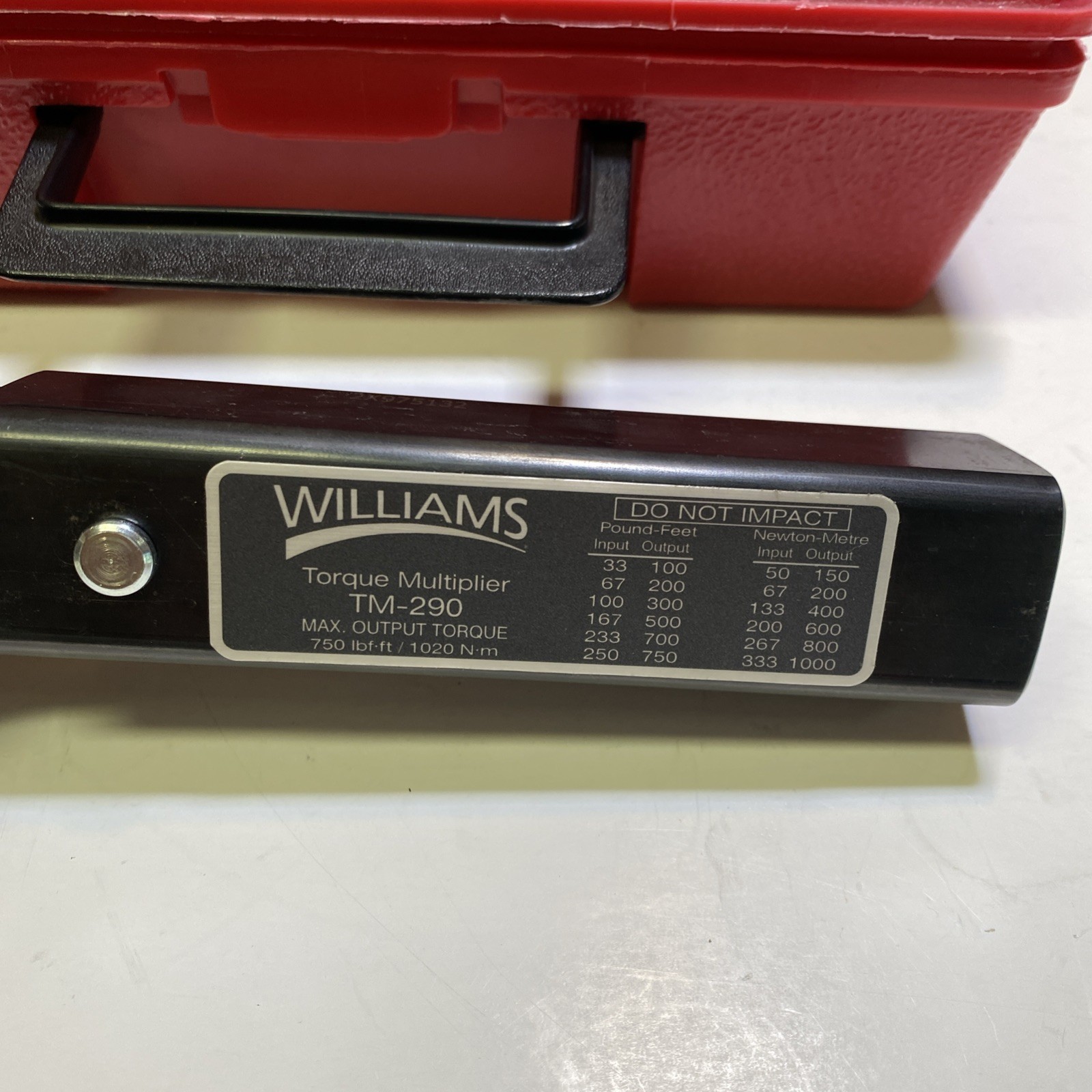 Williams Torque Multiplier Wrench TM-290 Max output 750 lbf-ft / 1020 Nm
