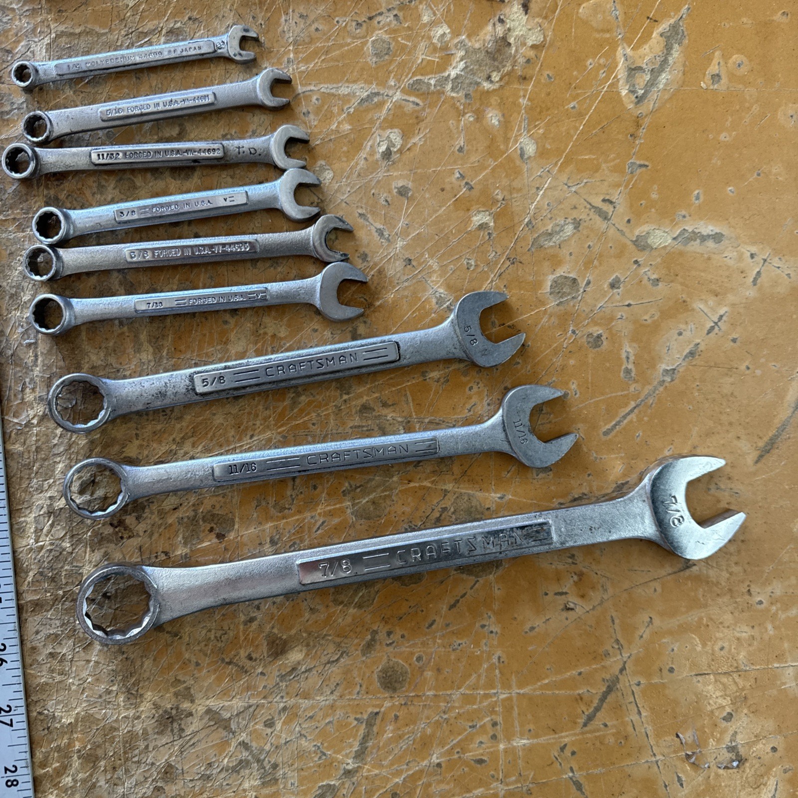 Craftsman Combination Wrench Lot SAE & Metric | Mixed Sizes | USA Made | Used