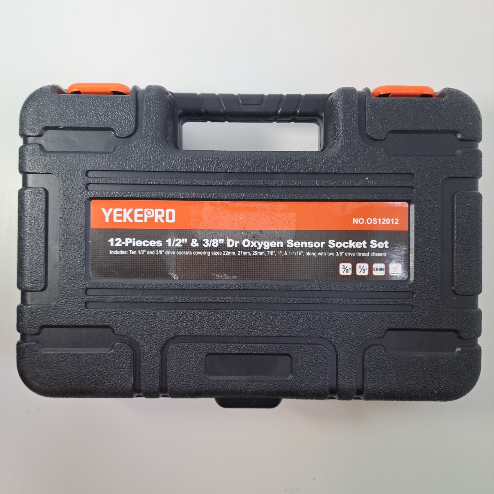 Open Box YEKEPRO 12-Piece Oxygen Sensor Socket Set 1/2″ & 3/8″ 22mm 27mm 29mm