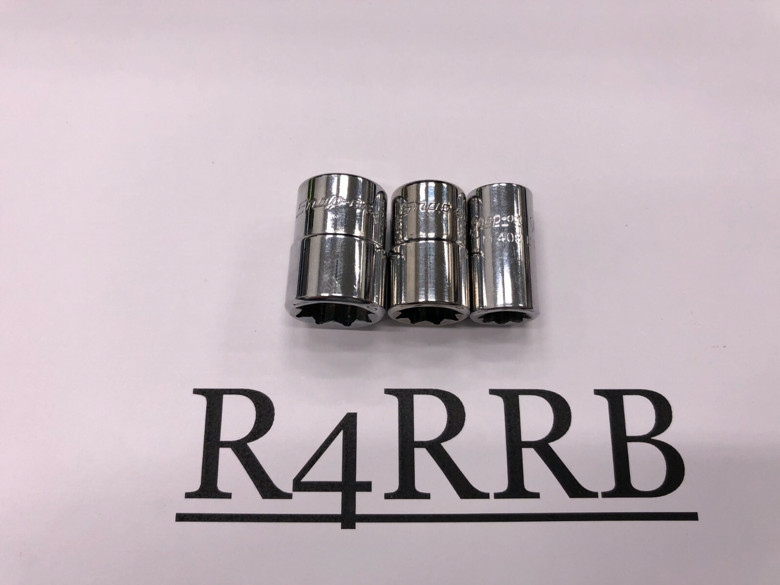 Snap-on Tools NICE 3pc 1/4″ Drive SAE 8pt Double Square Chrome Socket Lot Set id