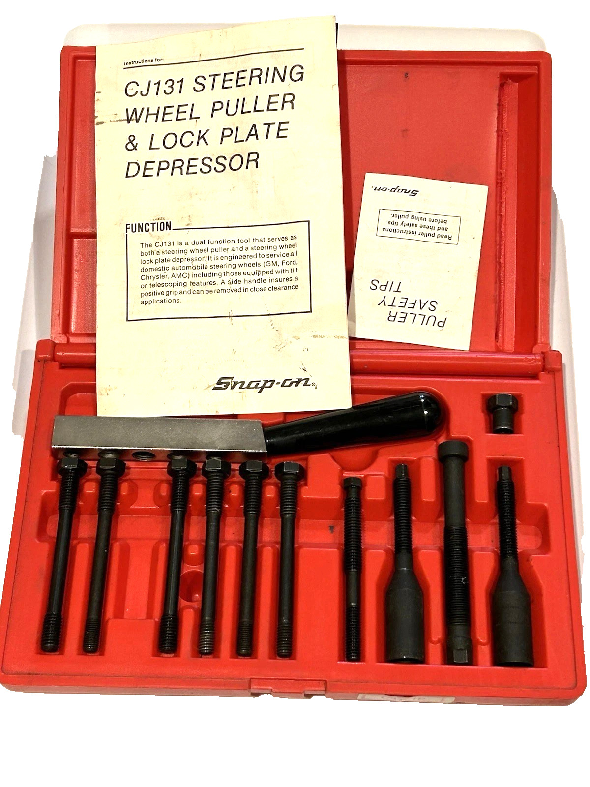 Snap-on™ CJ131 Steering Wheel Puller & Lock Plate Depressor Kit Used