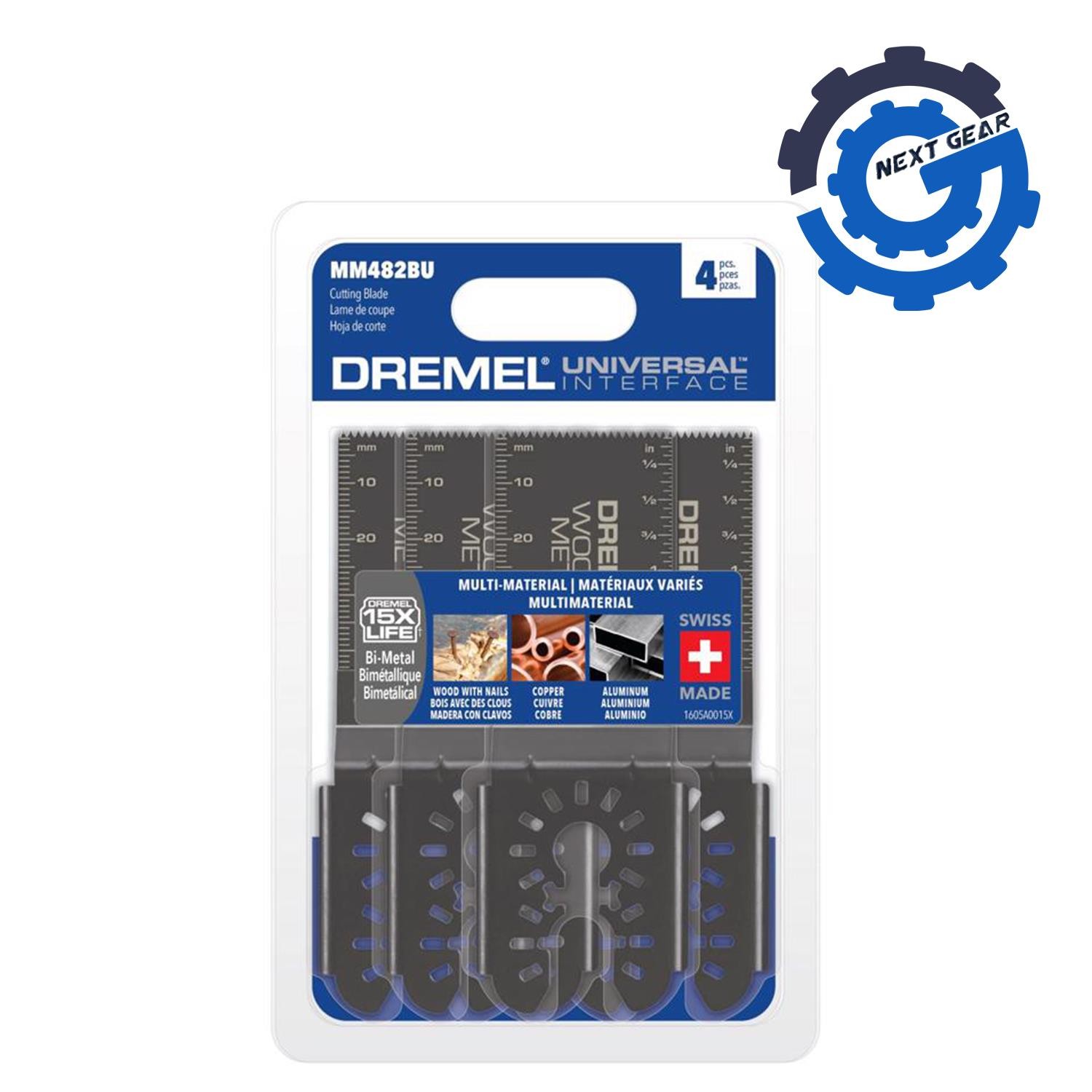 New Dremel General Purpose Bi-Metal Oscillating Flush Cut Blade 4-Pack MM482BU-4
