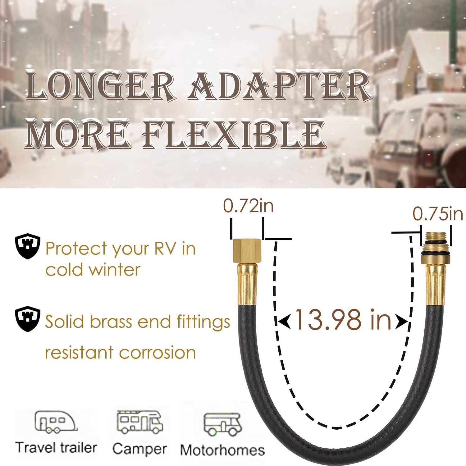 Air Valve Holder 12″ Flexible Hose 19700 for 14mm and 18mm Spark Plug Threads