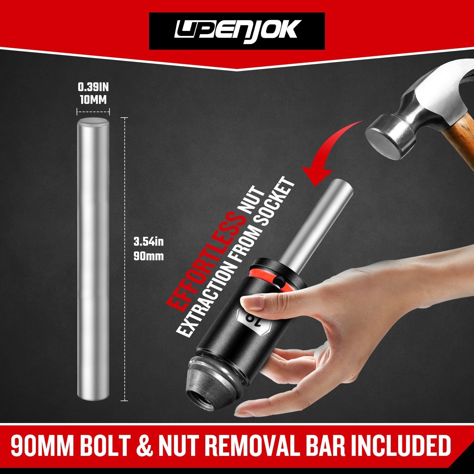 5-Piece Lug Nut Remover Tool Set – Bolt Extractor Socket Kit for Stripped Nuts (