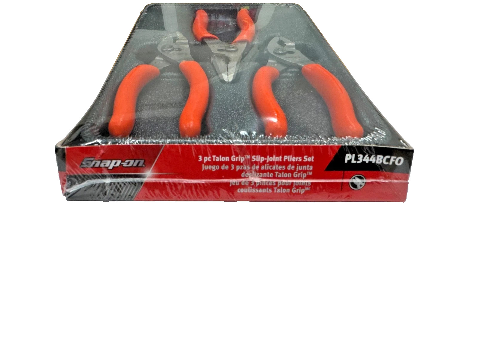 Snap-on Tools Orange 3pc Soft Grip Mini Slip Joint Pliers Set PL344BCF USA NEW