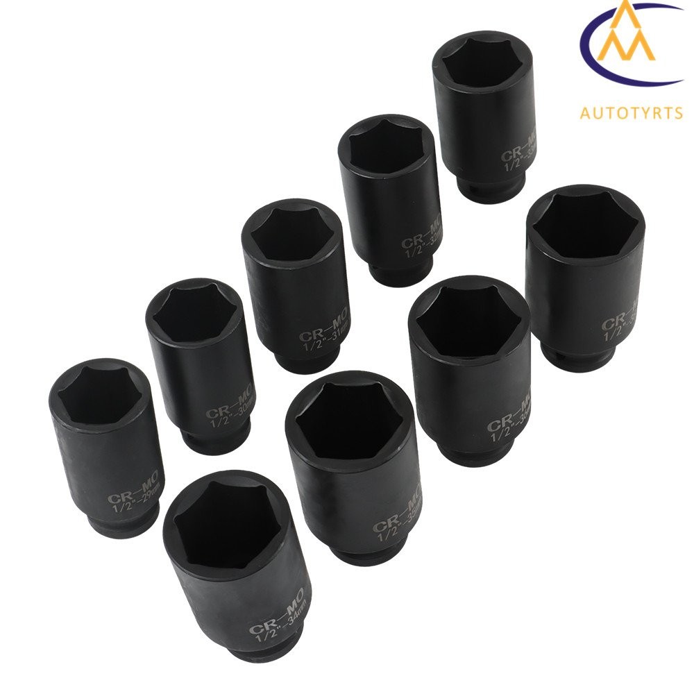 Deep Impact Socket Set 1/2″ Drive Metric Axle Hub Nut Socket 29-38mm 9Pcs