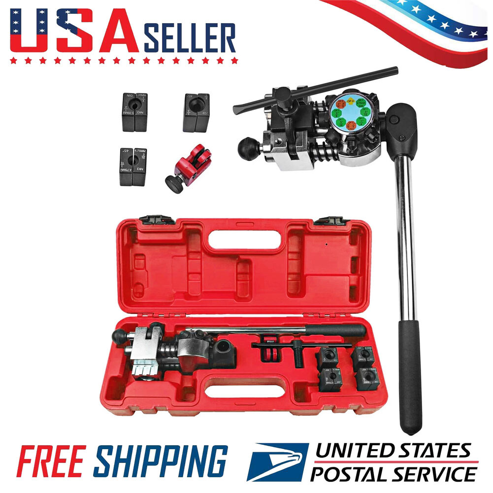 Brake Line Flaring Tool Kit 45° Single, Bubble, Double Flare Tool Fit Hard Line