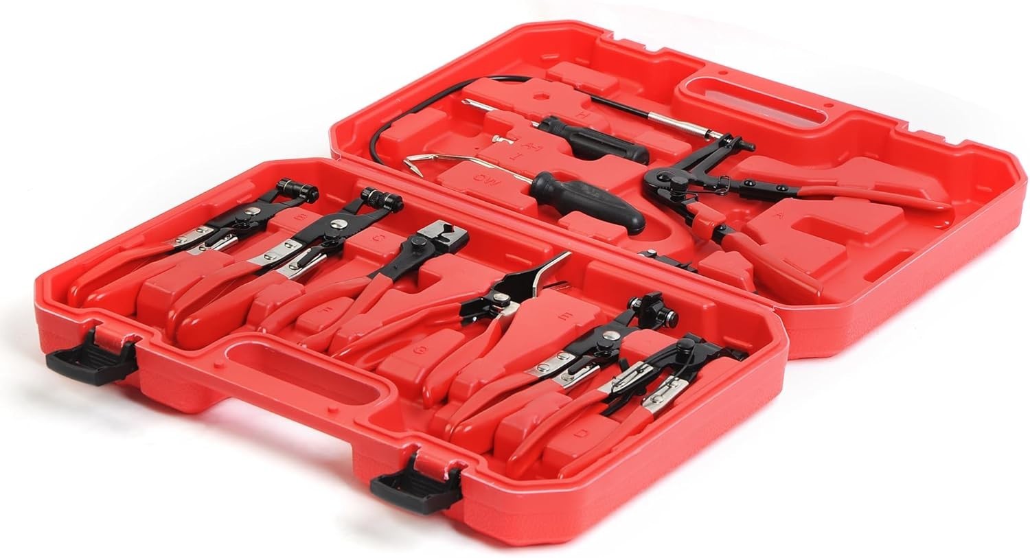 9Pc Hose Clamp Clip Remover Pliers Wire Long Reach Kit Fuel Oil Water Hose Tool