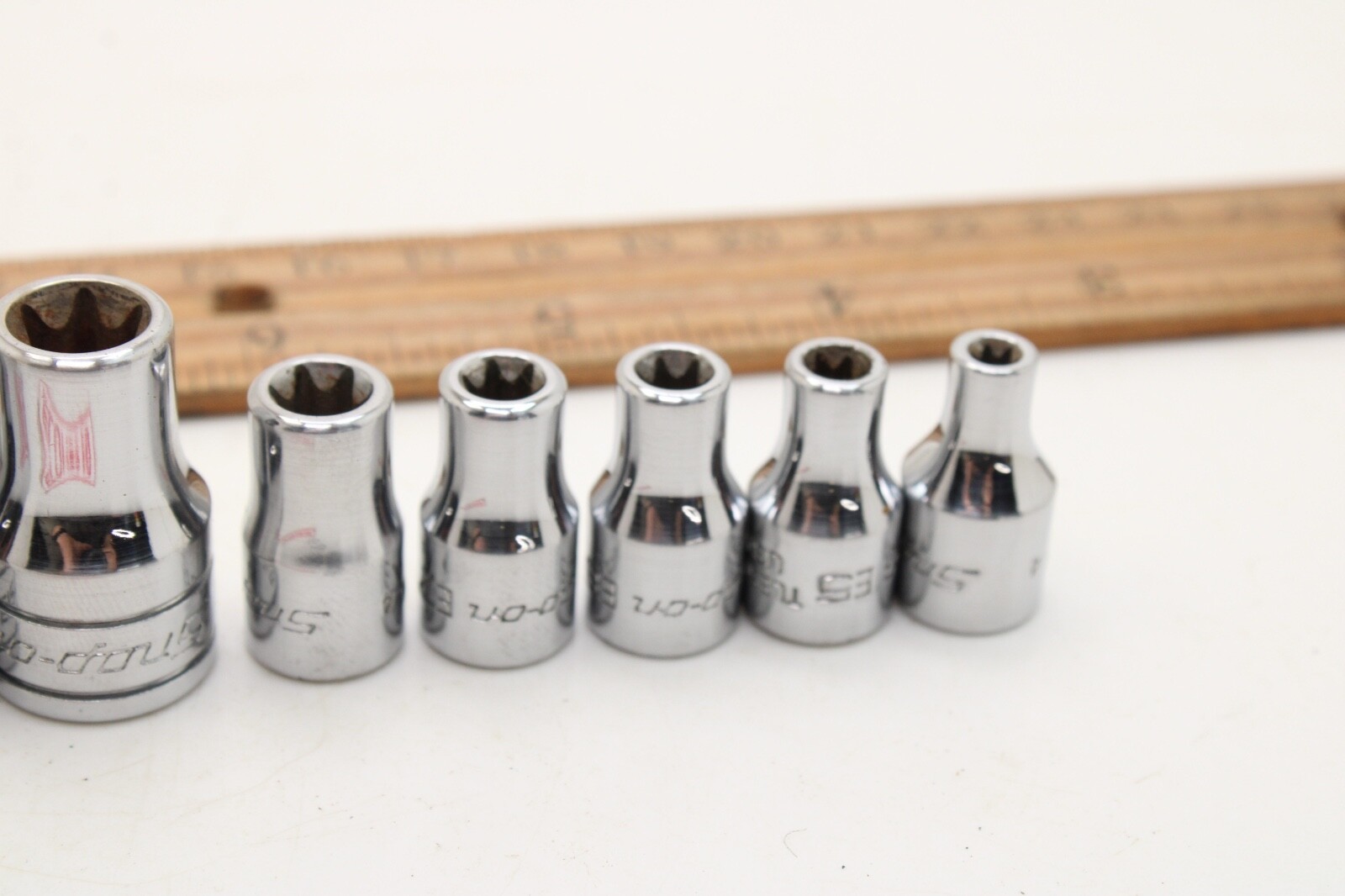 Snap-on FLE/TLE 10 Piece 1/4″ 3/8″ Drive Inverse Torx Socket Set Chrome USA