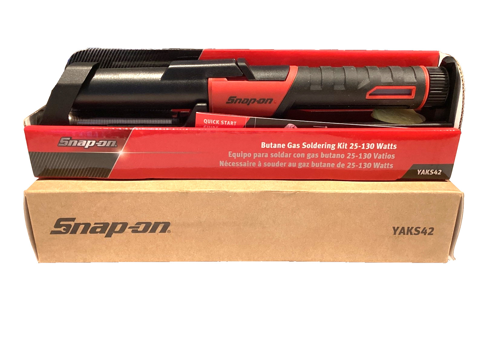 Snap on YAKS42 RED Butane Gas Soldering Iron & Plastic Weld Kit 25-130 Watts NEW
