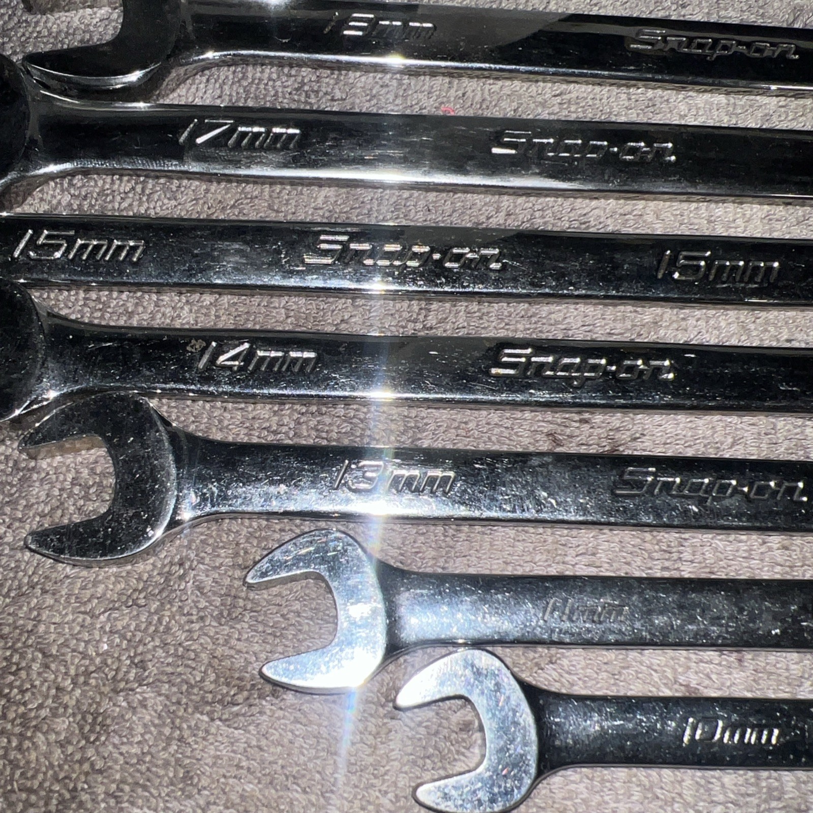 Snap On Tools USA OEXM 9 Pc Metric 10mm to 20mm Combination Wrench Set, 12PT