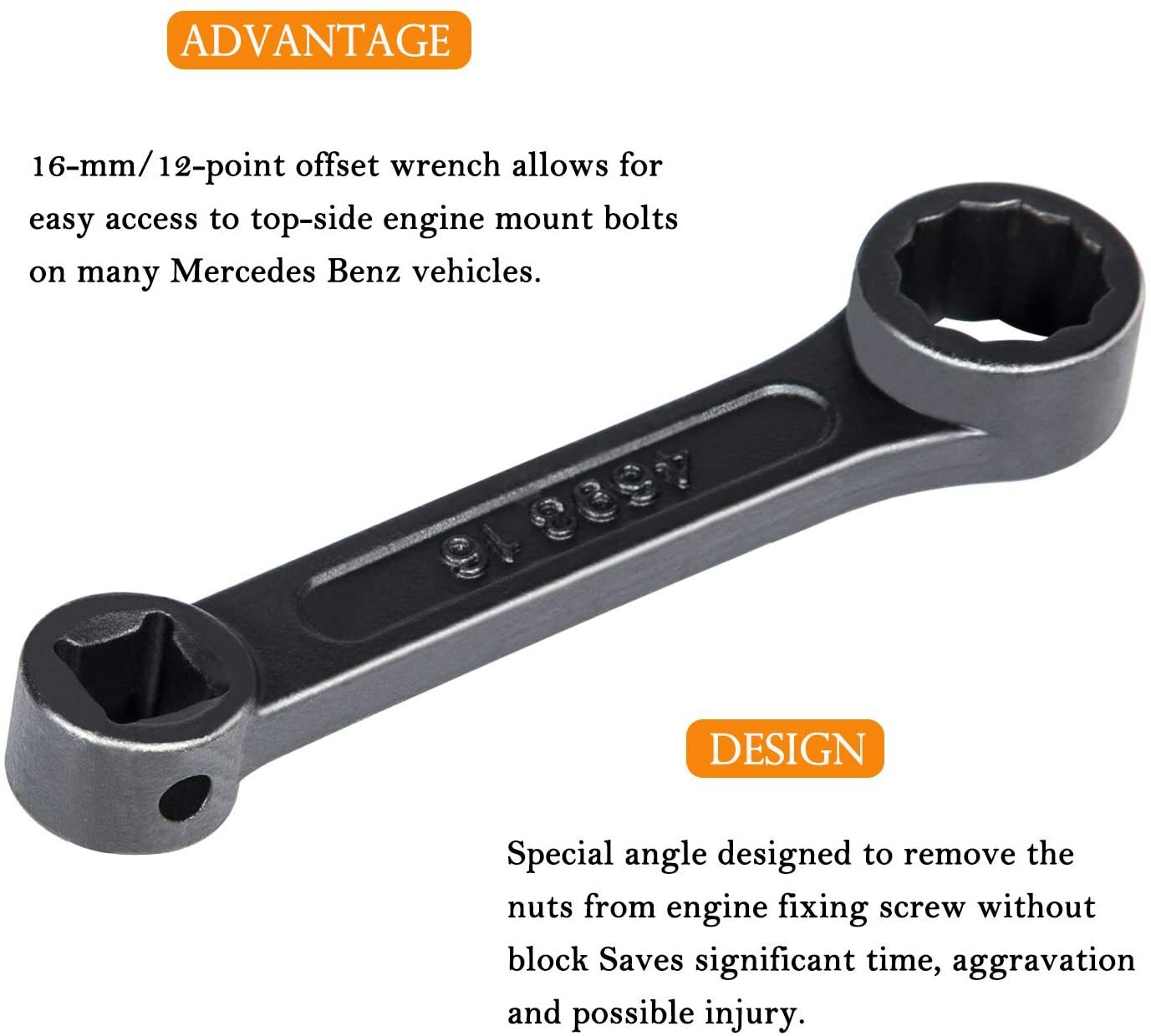 For Mercedes Benz Offset 16mm Engine Mount Socket Wrench W220/ W210/W203/W221