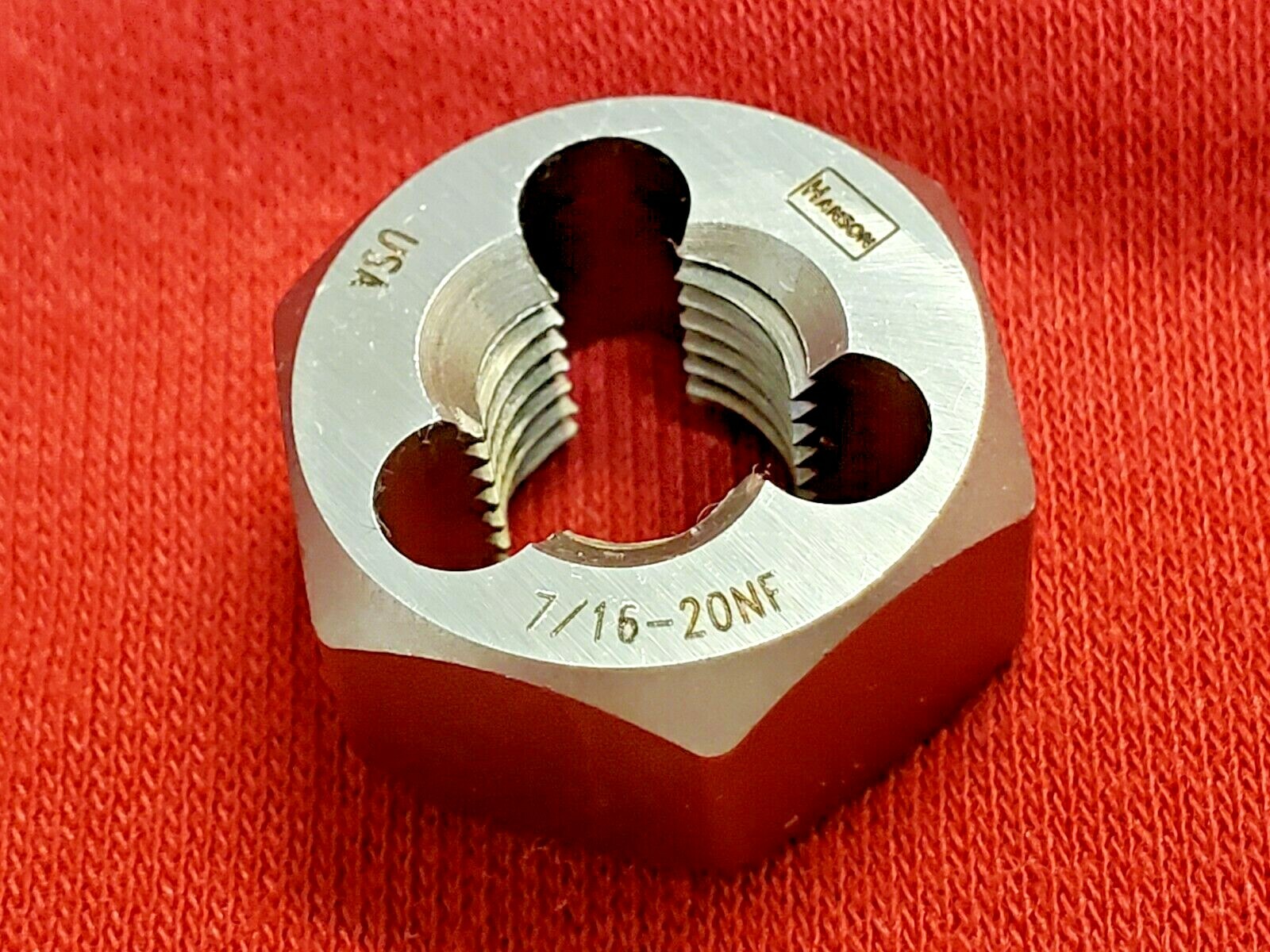 7/16-20 NF X 7/8″ Hex Die Irwin Hanson 7240 CS USA Carbon Steel Rethreading